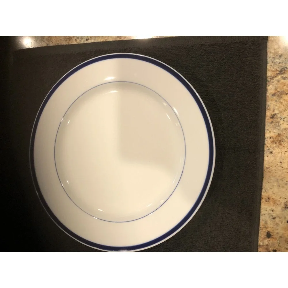 The Cellar Macy's Blue White Blue Band Dinner Plate~11